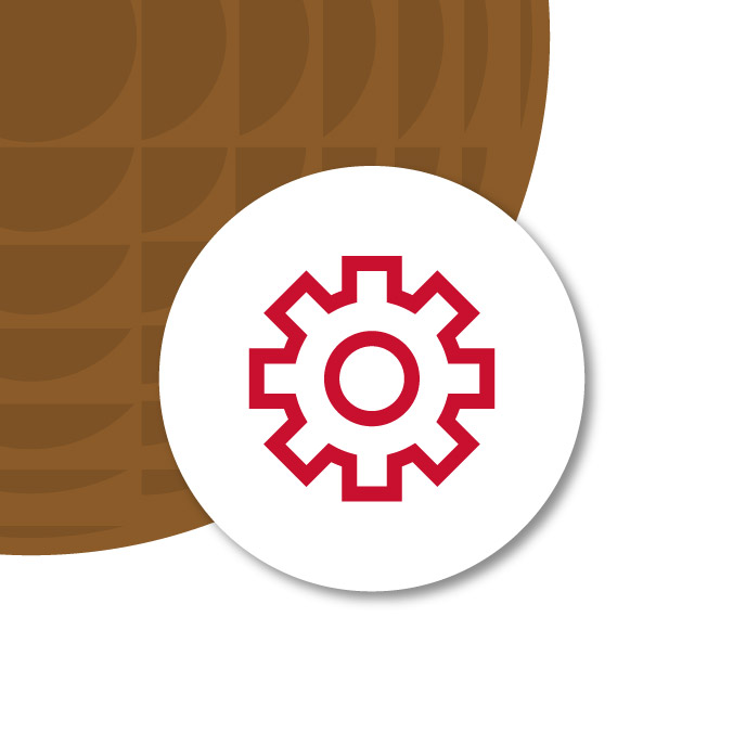 Button featuring a gear graphic